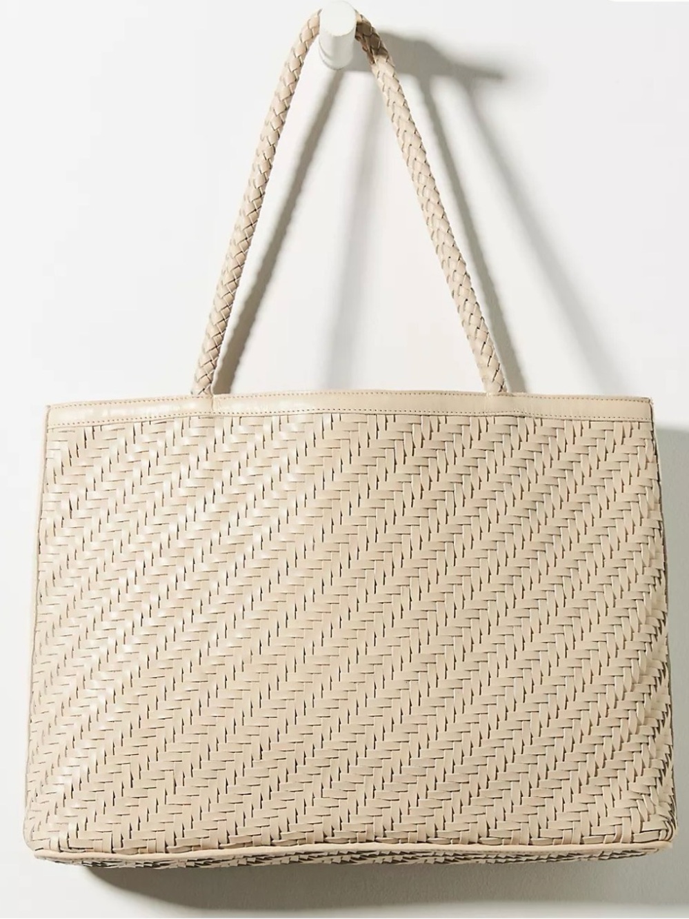 Bembien Gabrielle Leather Tote Bag in Cream/Ivory Color